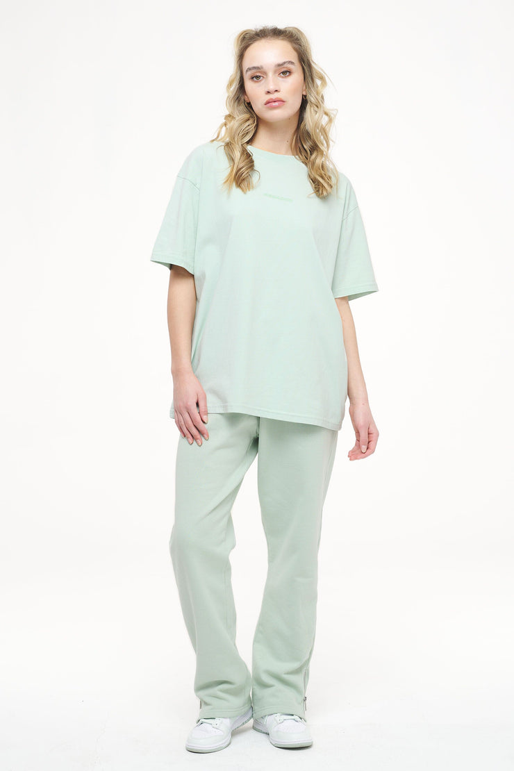 Pegador Beverly Logo Oversized Tee Vintage Washed Milky Green Gum