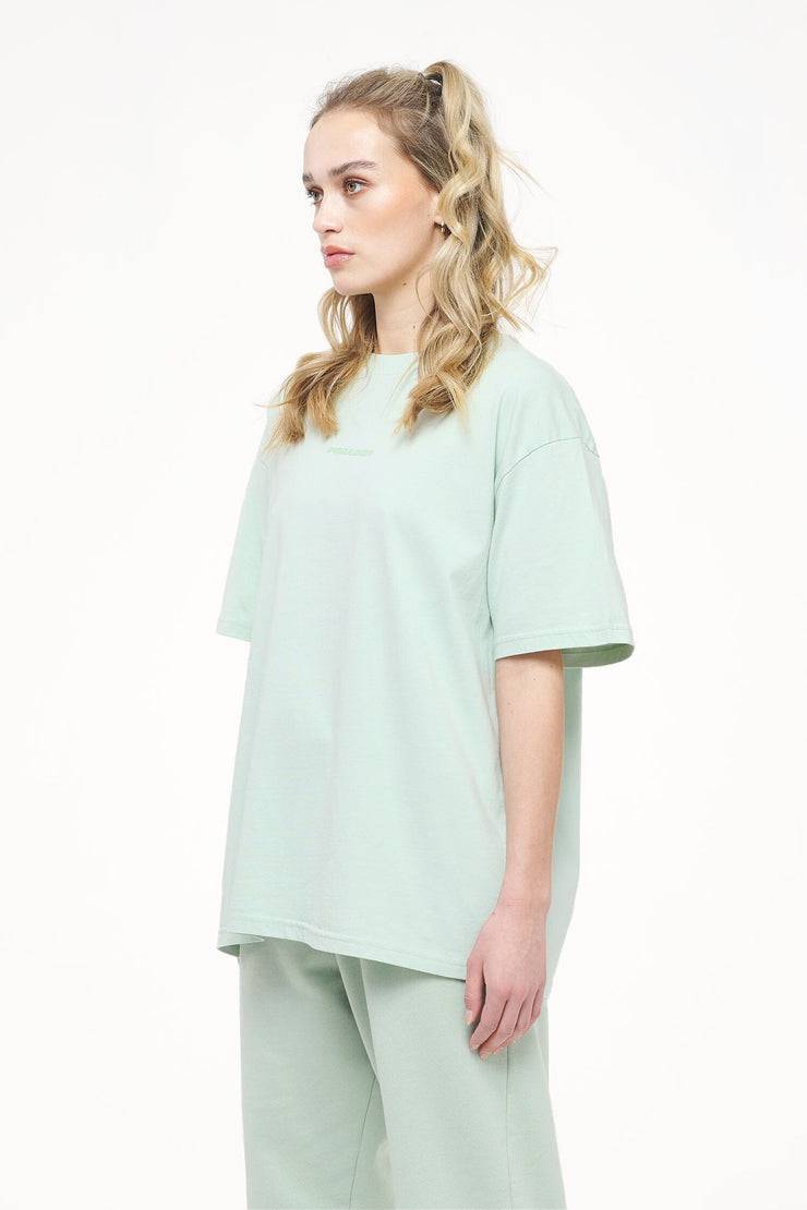 Pegador Beverly Logo Oversized Tee Vintage Washed Milky Green Gum
