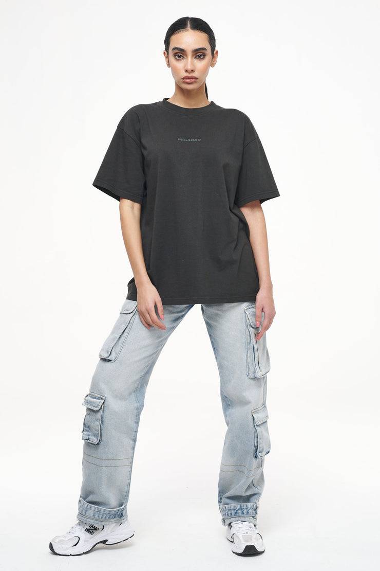 Pegador Beverly Oversized Tee Vintage Washed Iron Grey Gum