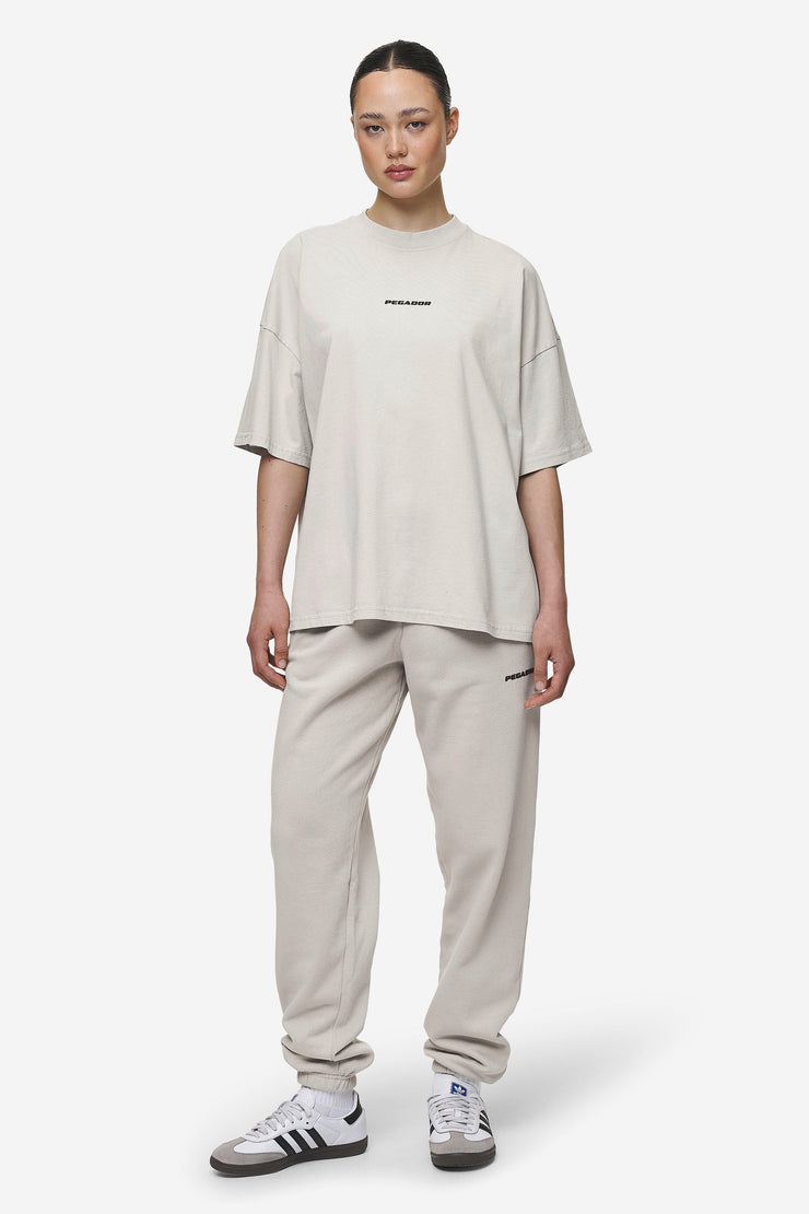 Pegador Bracy Heavy Oversized Tee Washed Moon Grey Black Gum