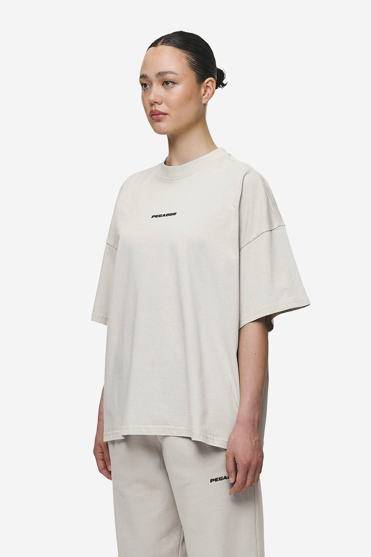 Pegador Bracy Heavy Oversized Tee Washed Moon Grey Black Gum