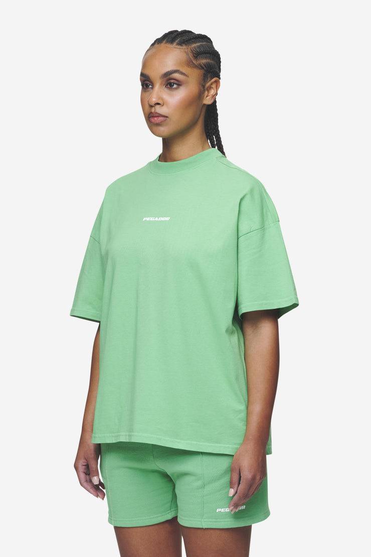 Pegador Bracy Heavy Oversized Tee Washed Peppermint Green White Gum