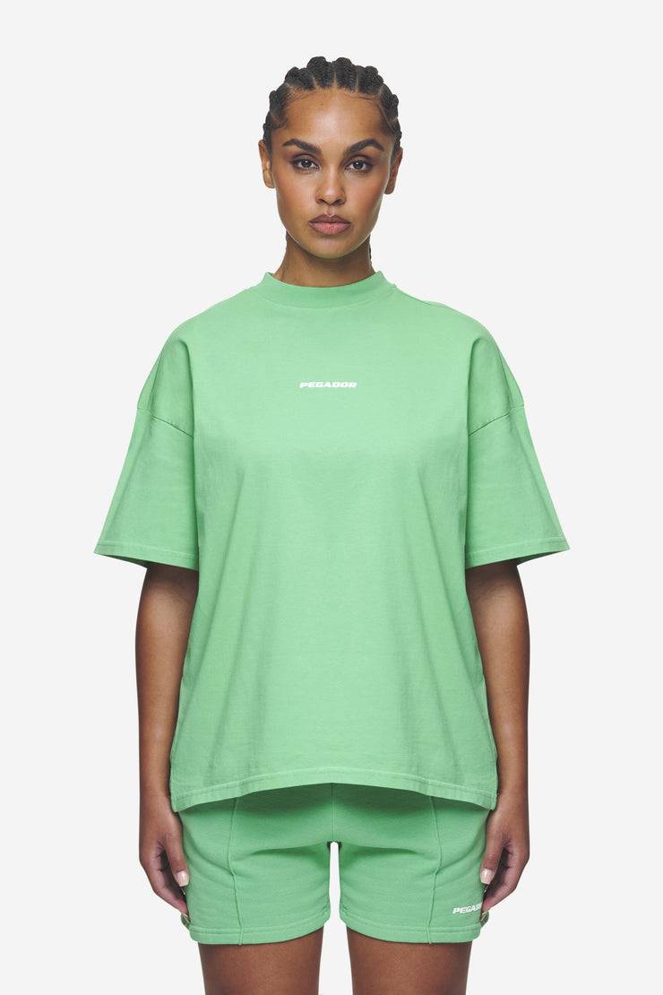 Pegador Bracy Heavy Oversized Tee Washed Peppermint Green White Gum