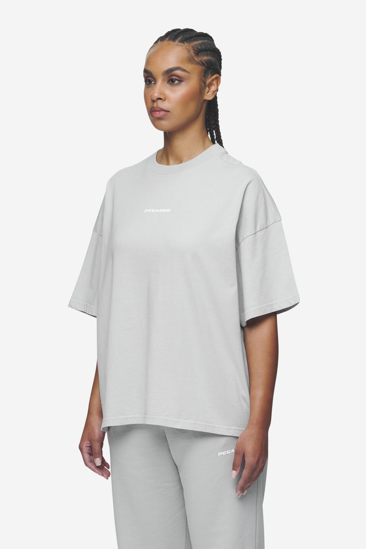 Pegador Bracy Heavy Oversized Tee Washed Sky Grey White Gum