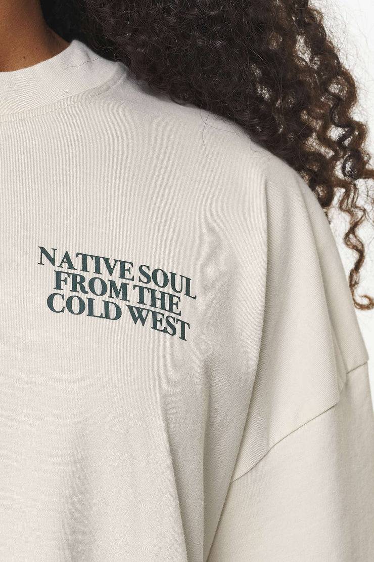 Pegador Cadogan Heavy Oversized Tee Vintage Washed Bone White