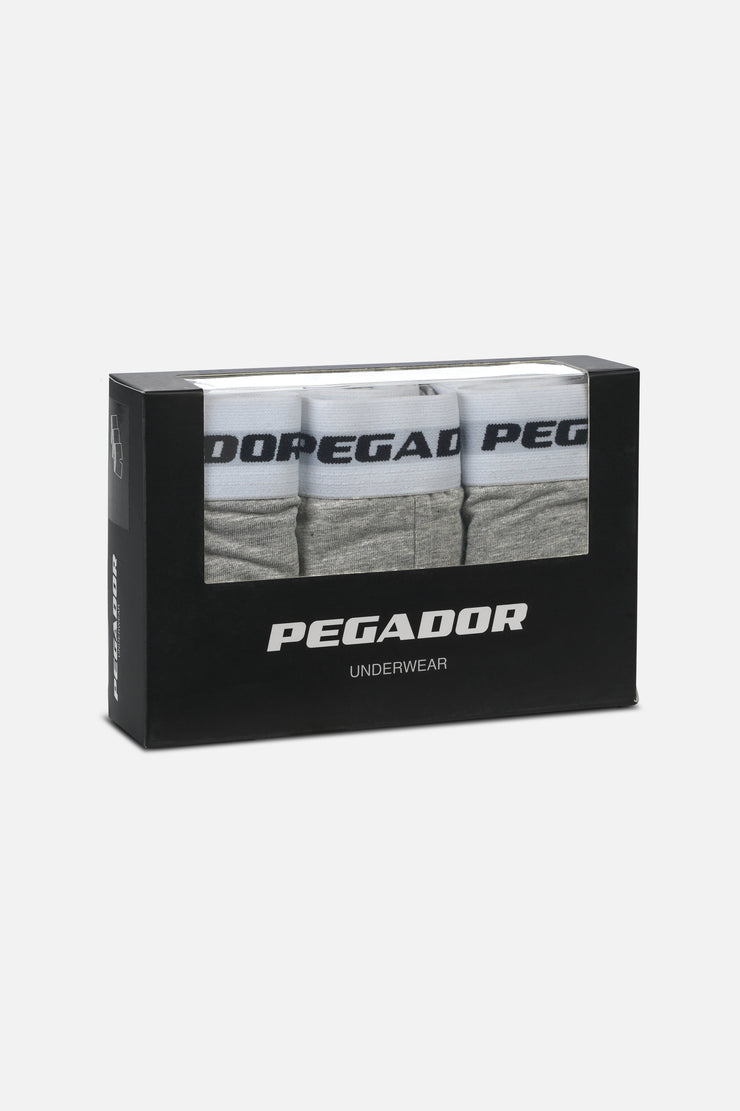 Pegador Camino Boxershorts Single Logo 3 Pack Grey Melange White