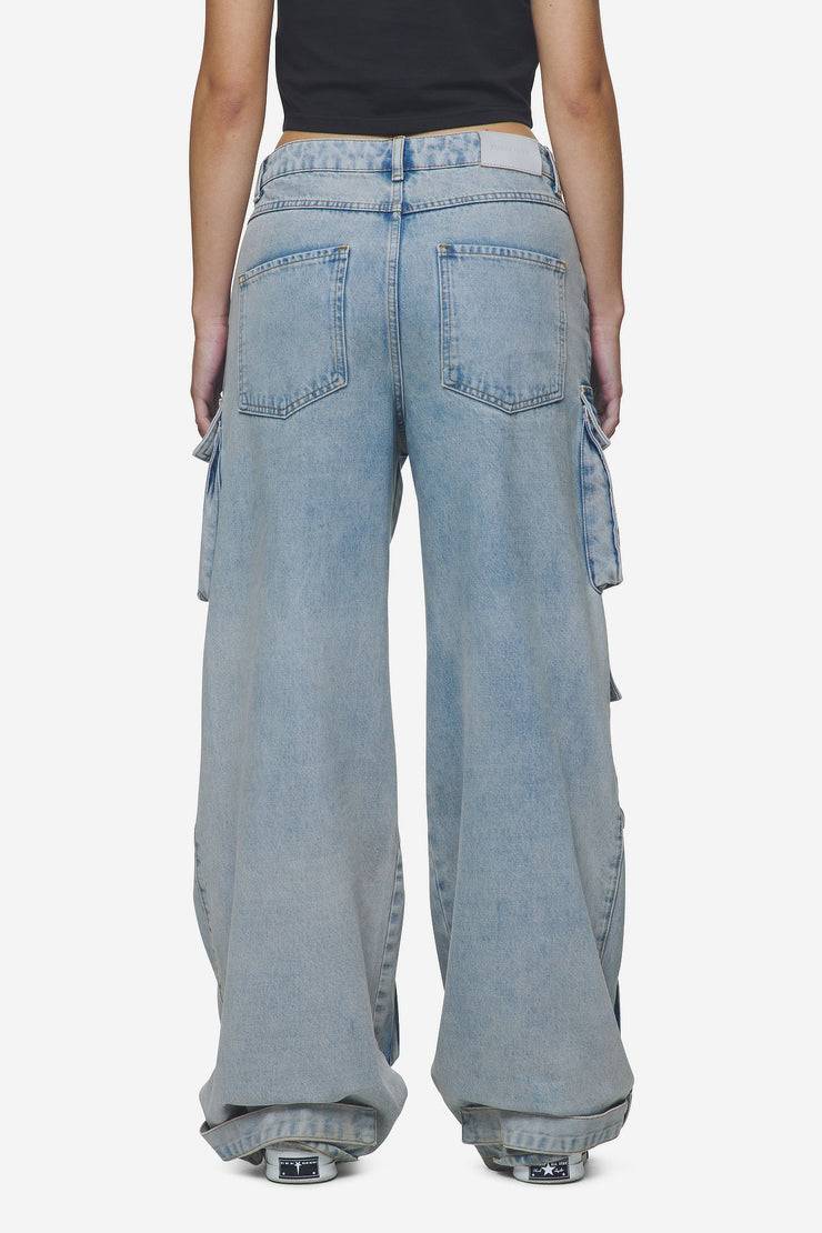 Pegador Celina High Waist Cargo Jeans Washed Pale Blue