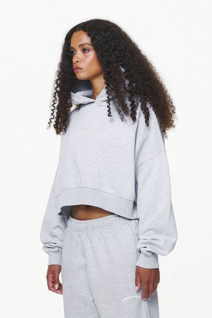 Pegador Chancery Oversized Cropped Hoodie Grey Melange