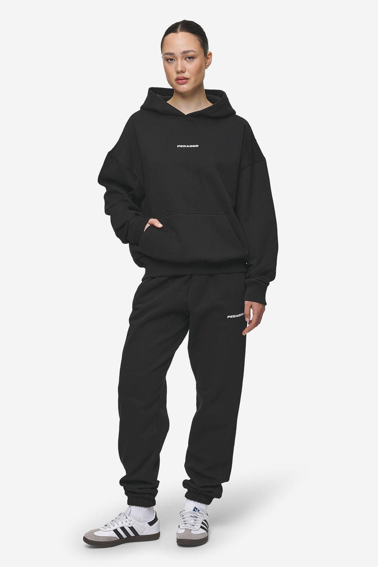 Pegador Clarita Logo Oversized Hoodie Black White Gum