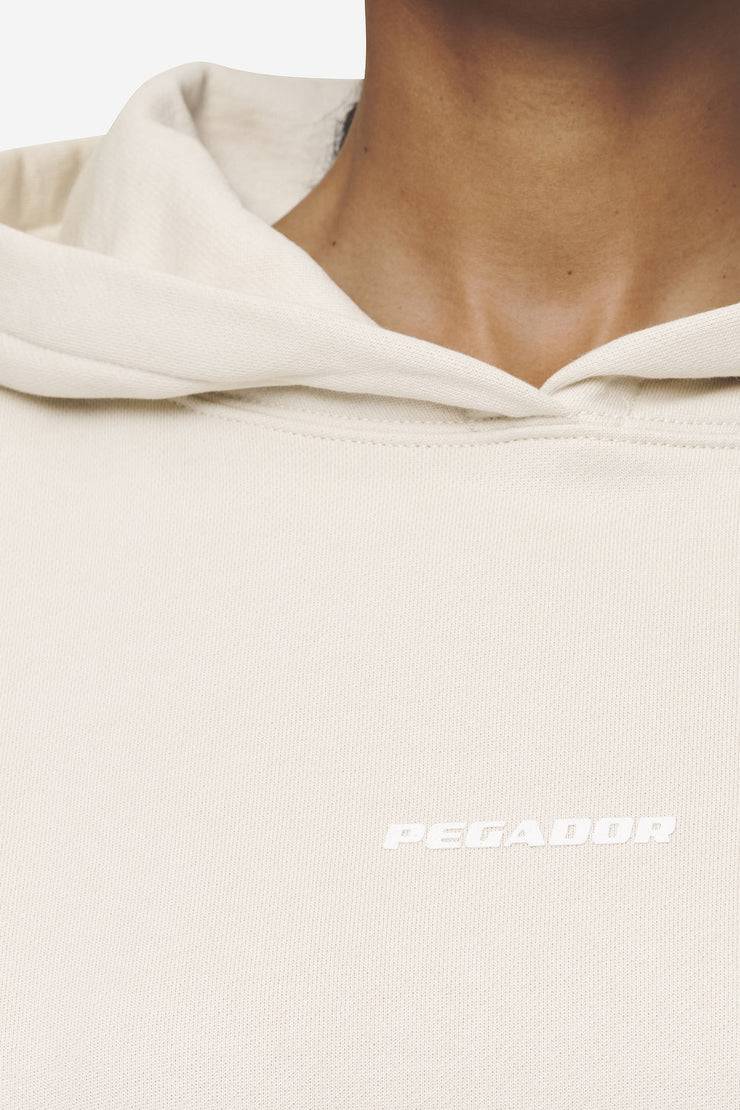 Pegador Clarita Logo Oversized Hoodie Washed Coast Sand White Gum
