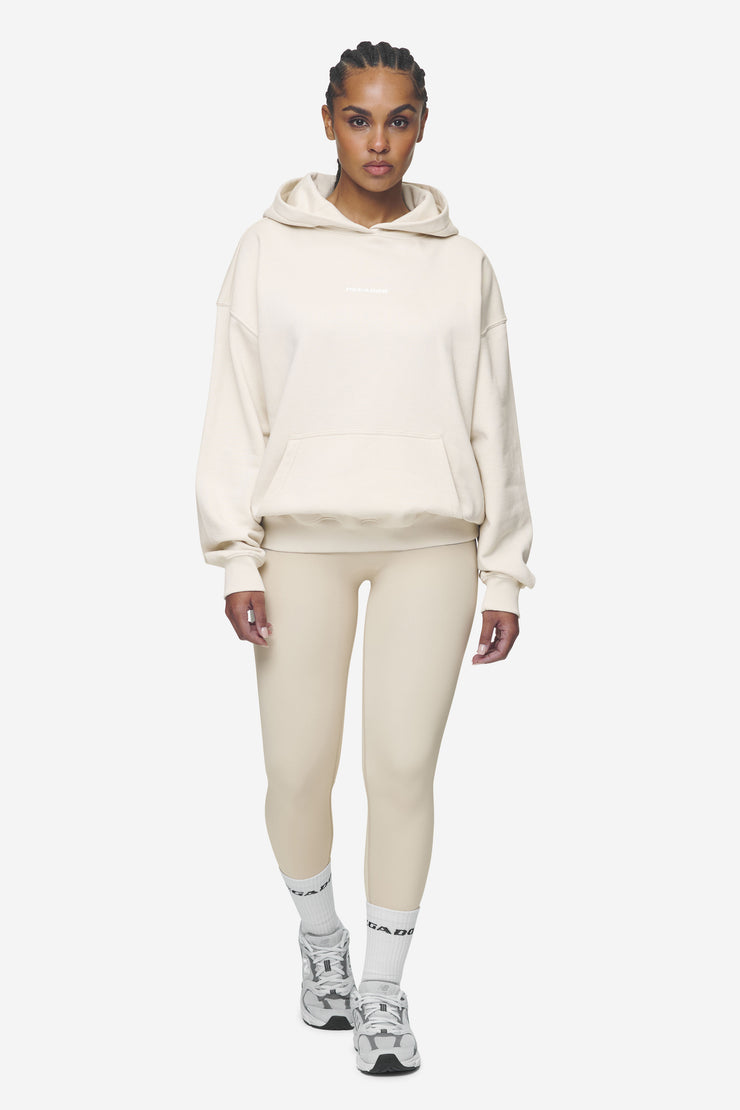 Pegador Clarita Logo Oversized Hoodie Washed Coast Sand White Gum