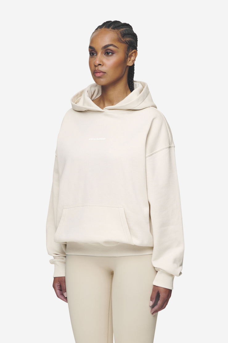 Pegador Clarita Logo Oversized Hoodie Washed Coast Sand White Gum
