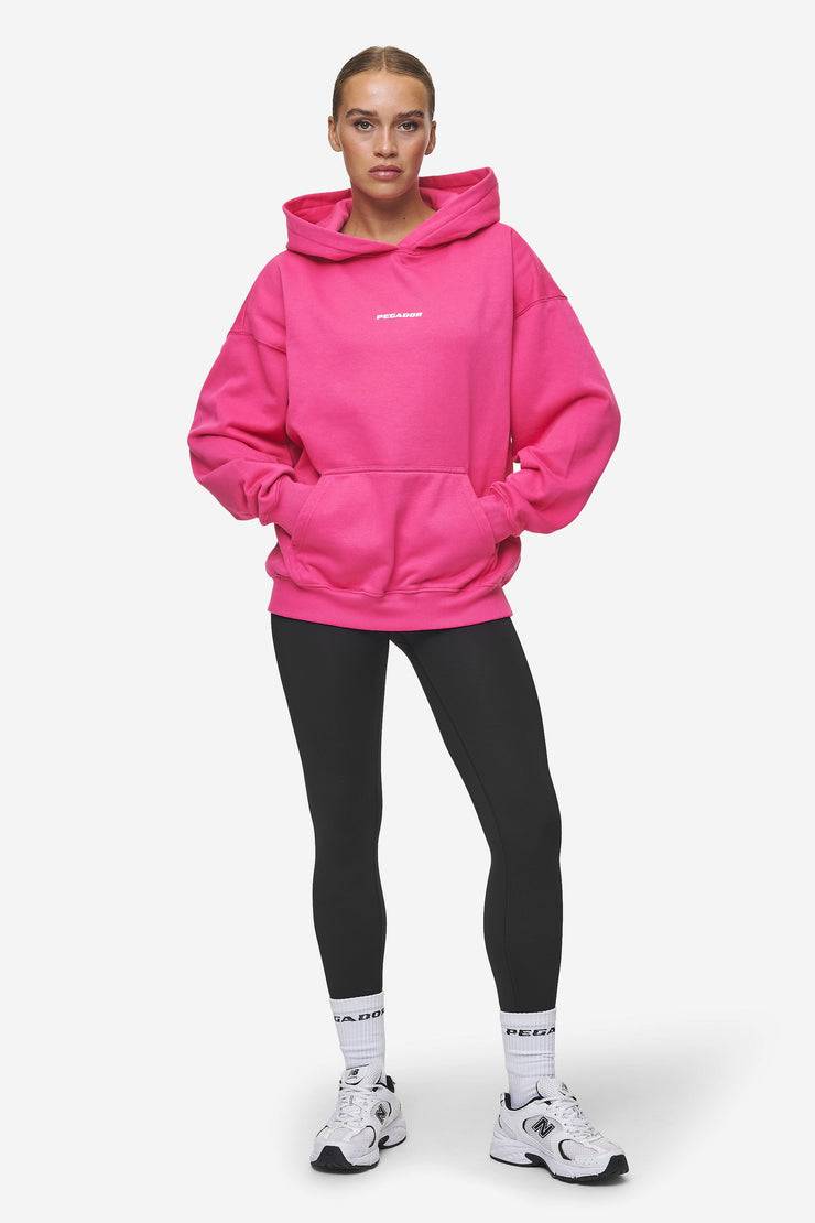 Pegador Clarita Logo Oversized Hoodie Washed Digital Pink White Gum