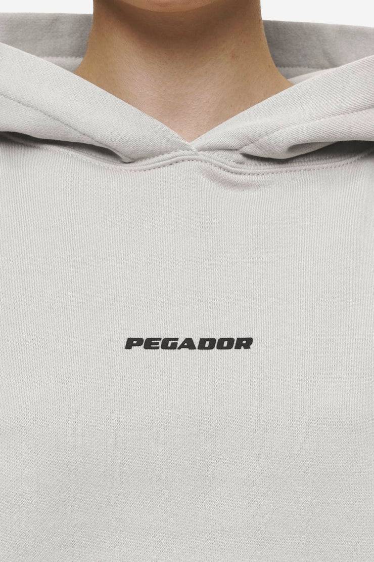 Pegador Clarita Logo Oversized Hoodie Washed Moon Grey Black Gum