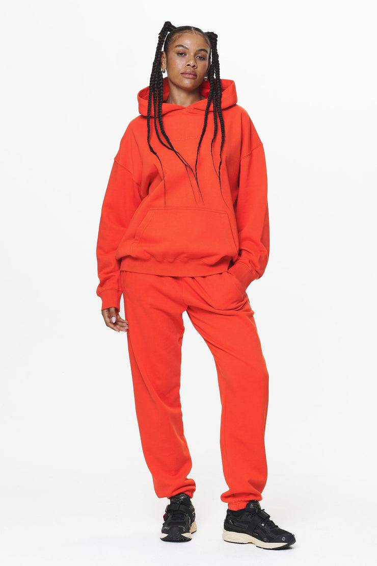 Pegador Clarita Logo Oversized Hoodie Washed Signal Red Gum