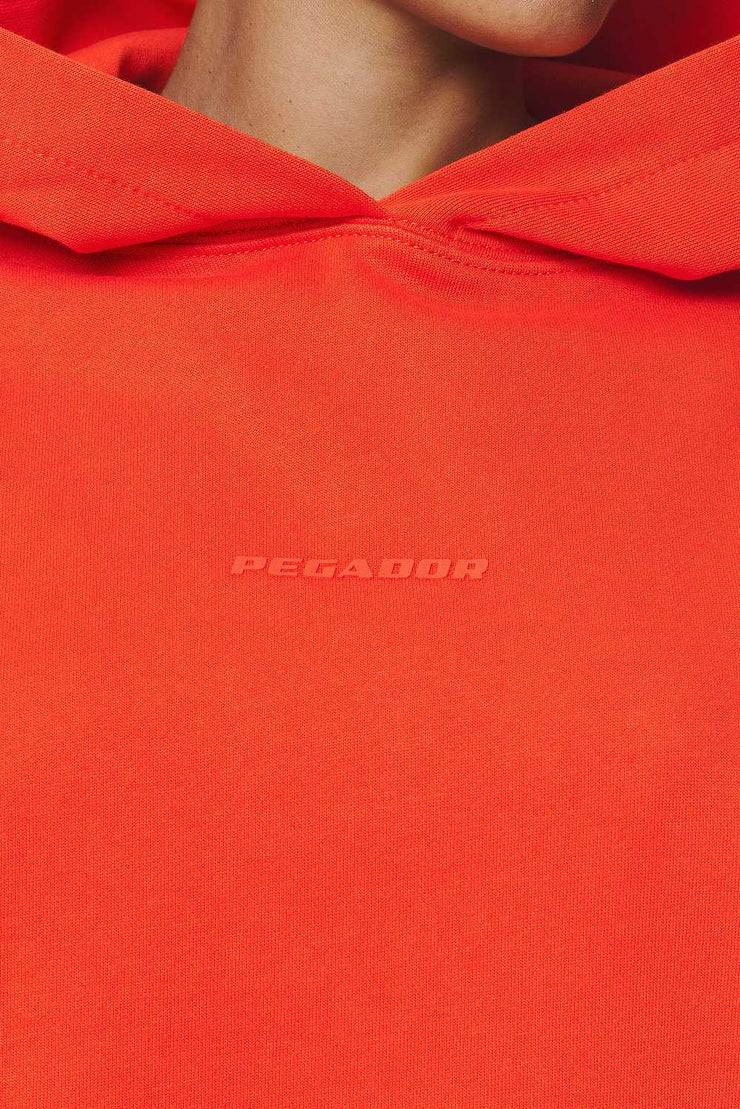 Pegador Clarita Logo Oversized Hoodie Washed Signal Red Gum