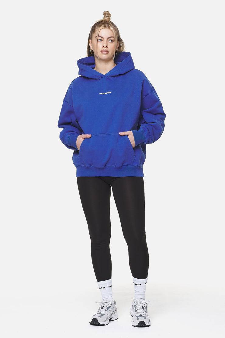 Pegador Clarita Logo Oversized Hoodie Washed True Blue White Gum