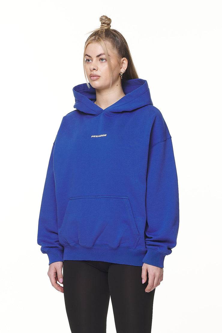 Pegador Clarita Logo Oversized Hoodie Washed True Blue White Gum