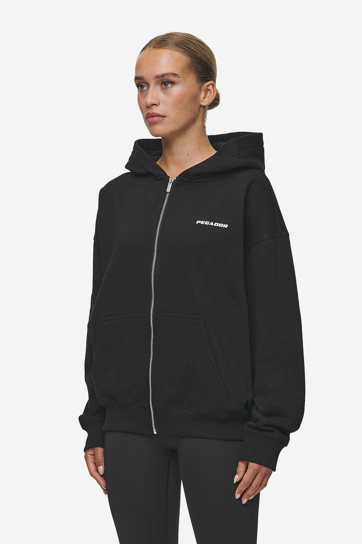 Pegador Clarita Oversized Sweat Jacket Black White Gum