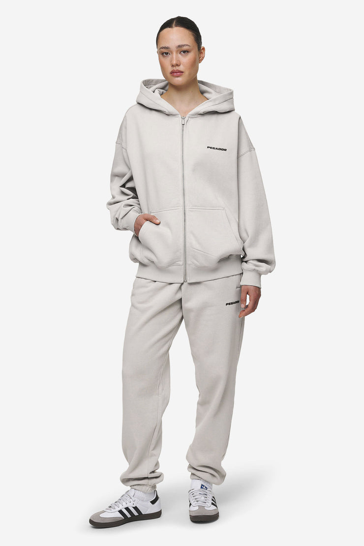 Pegador Clarita Oversized Sweat Jacket Washed Moon Grey Black Gum