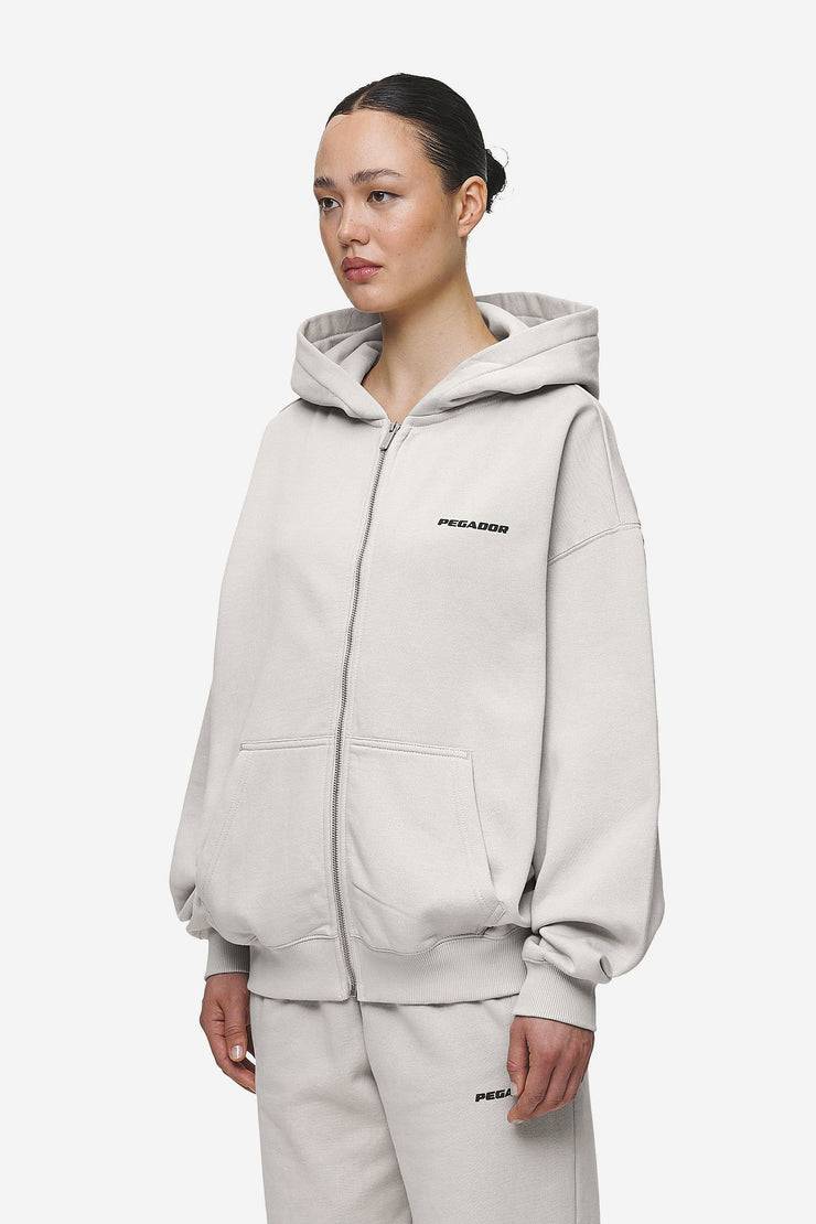 Pegador Clarita Oversized Sweat Jacket Washed Moon Grey Black Gum