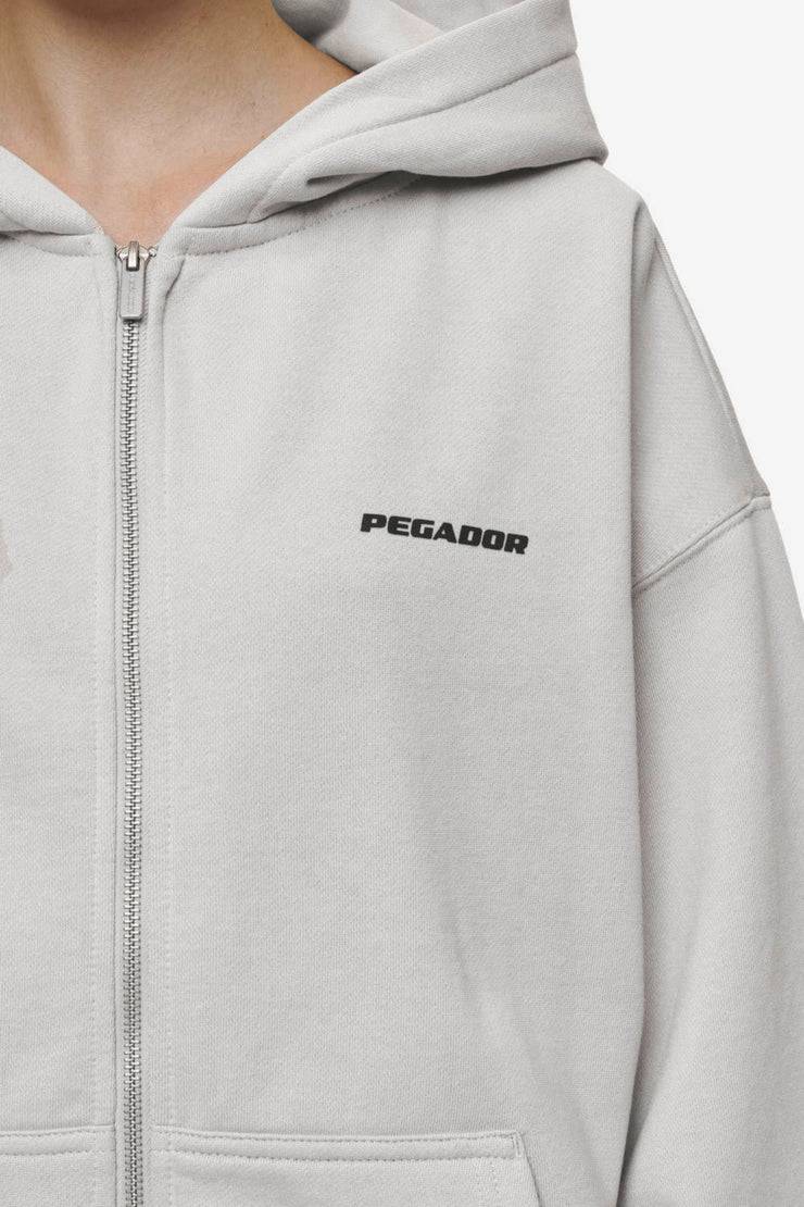 Pegador Clarita Oversized Sweat Jacket Washed Moon Grey Black Gum