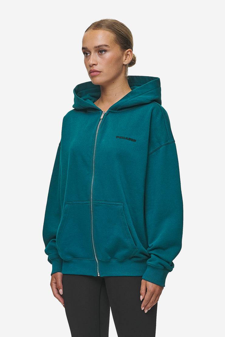 Pegador Clarita Oversized Sweat Jacket Washed Urban Turquoise Black Gum
