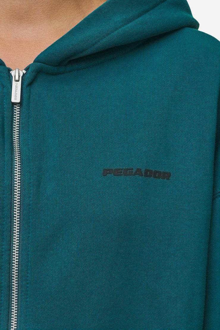 Pegador Clarita Oversized Sweat Jacket Washed Urban Turquoise Black Gum