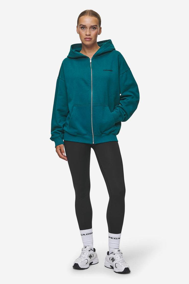 Pegador Clarita Oversized Sweat Jacket Washed Urban Turquoise Black Gum