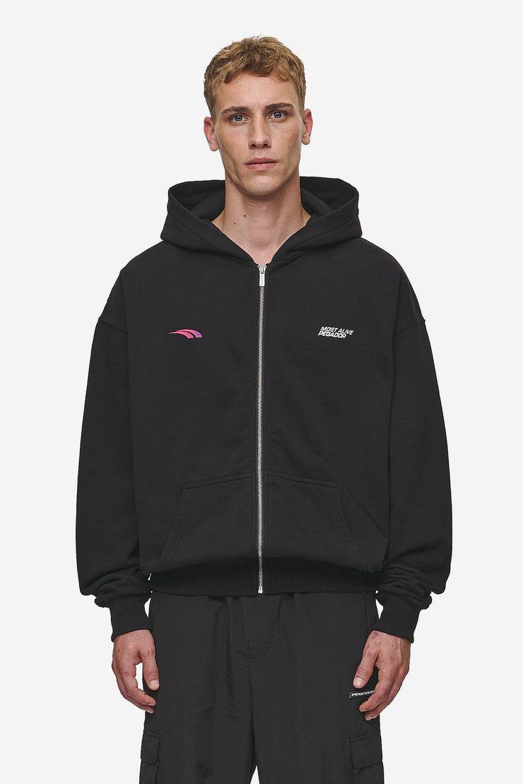 Pegador Clayton Oversized Sweat Jacket Washed Black