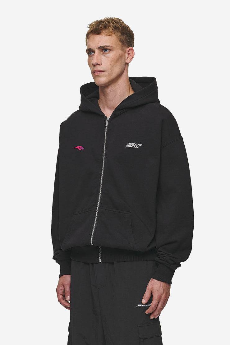 Pegador Clayton Oversized Sweat Jacket Washed Black