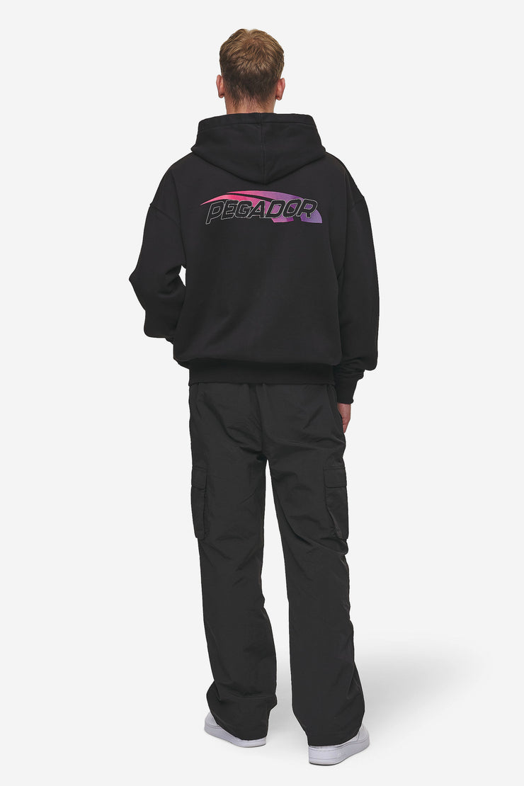 Pegador Clayton Oversized Sweat Jacket Washed Black