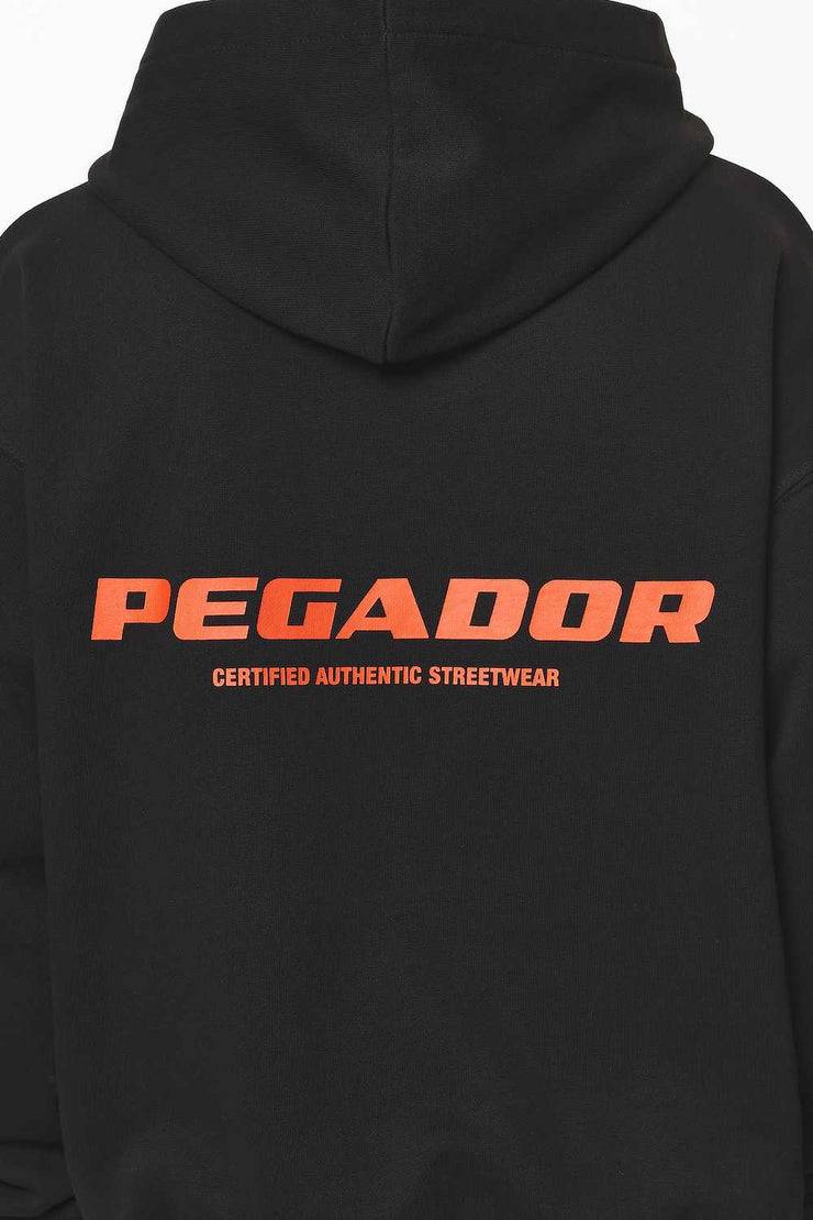 Pegador Colne Logo Oversized Hoodie Black Signal Red