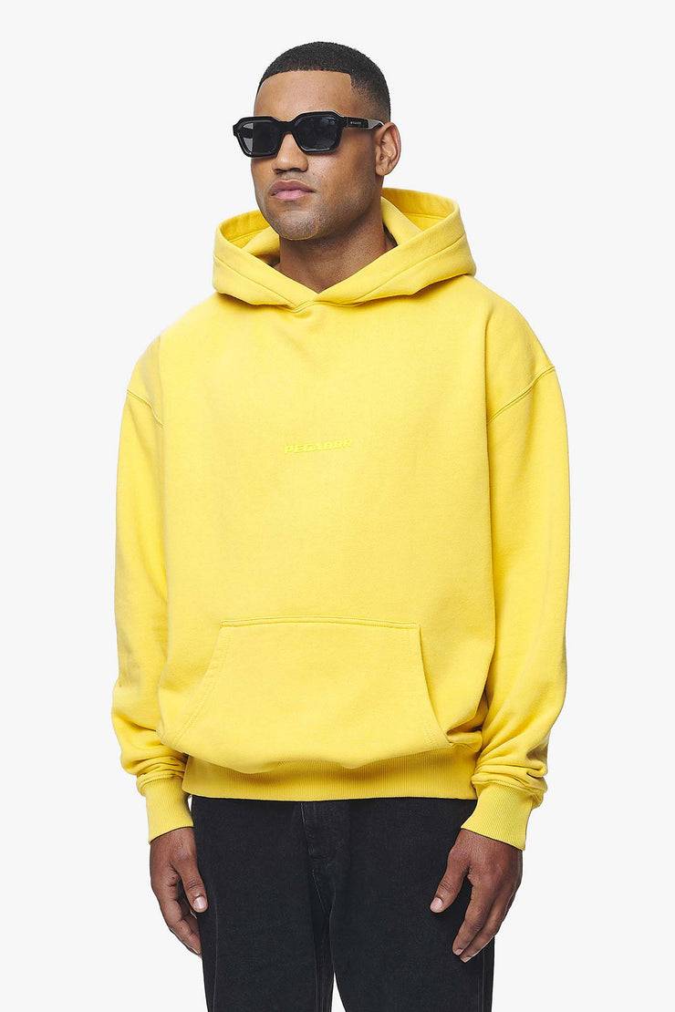 Pegador Colne Logo Oversized Hoodie Vintage Washed Solar Yellow Gum