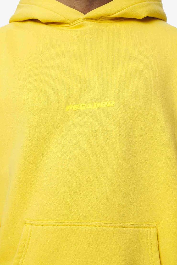 Pegador Colne Logo Oversized Hoodie Vintage Washed Solar Yellow Gum