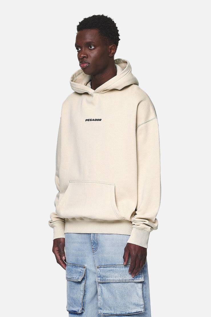 Pegador Colne Logo Oversized Hoodie Washed Desert Sand