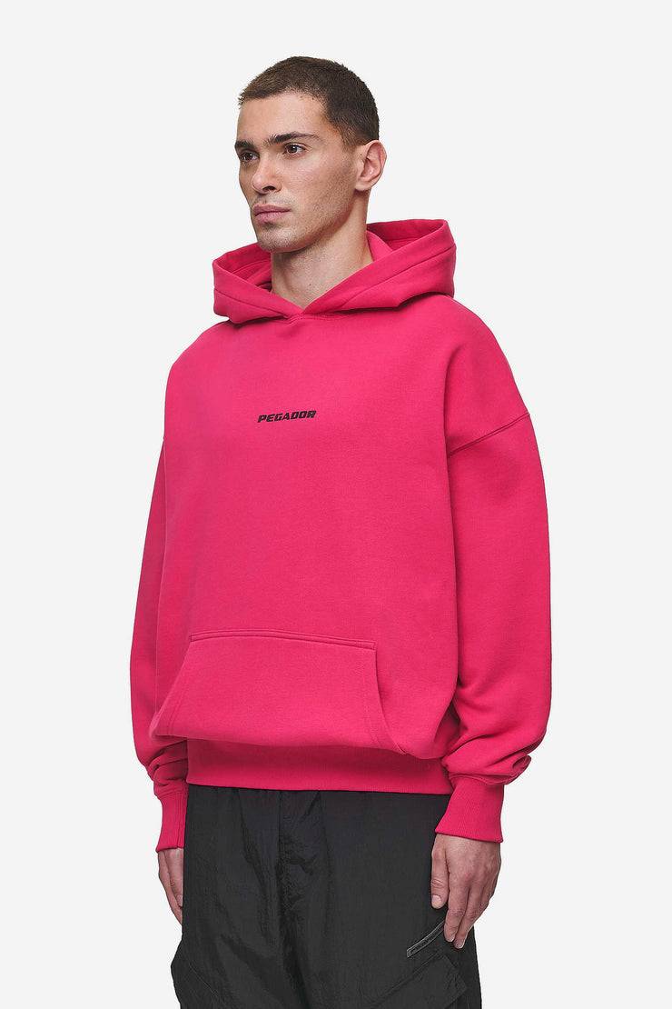 Pegador Colne Logo Oversized Hoodie Washed Virtual Pink Black
