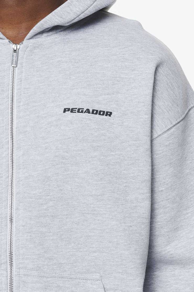Pegador Colne Logo Oversized Sweat Jacket Grey Melange