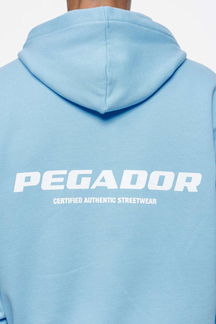 Pegador Colne Logo Oversized Sweat Jacket Vintage Washed Riviera Blue