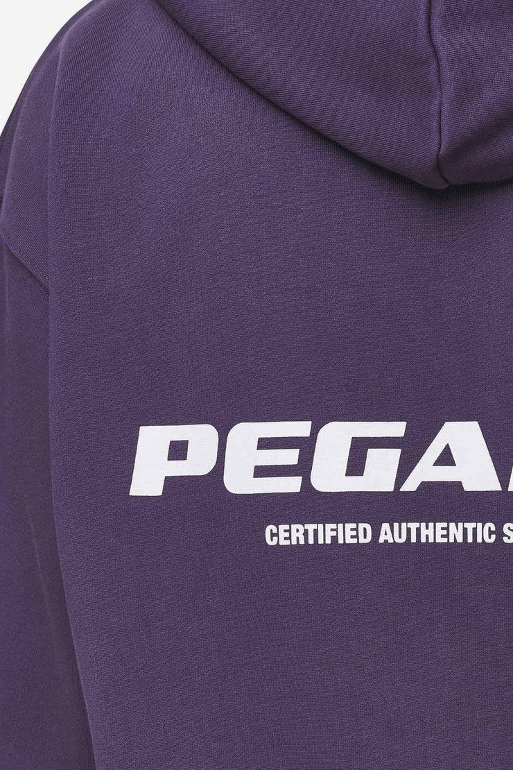Pegador Colne Logo Oversized Sweat Jacket Washed Deep Purple White