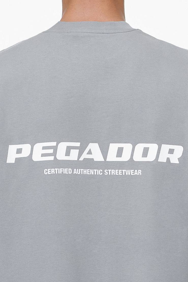 Pegador Colne Logo Oversized Tee Heavy Washed Cool Grey