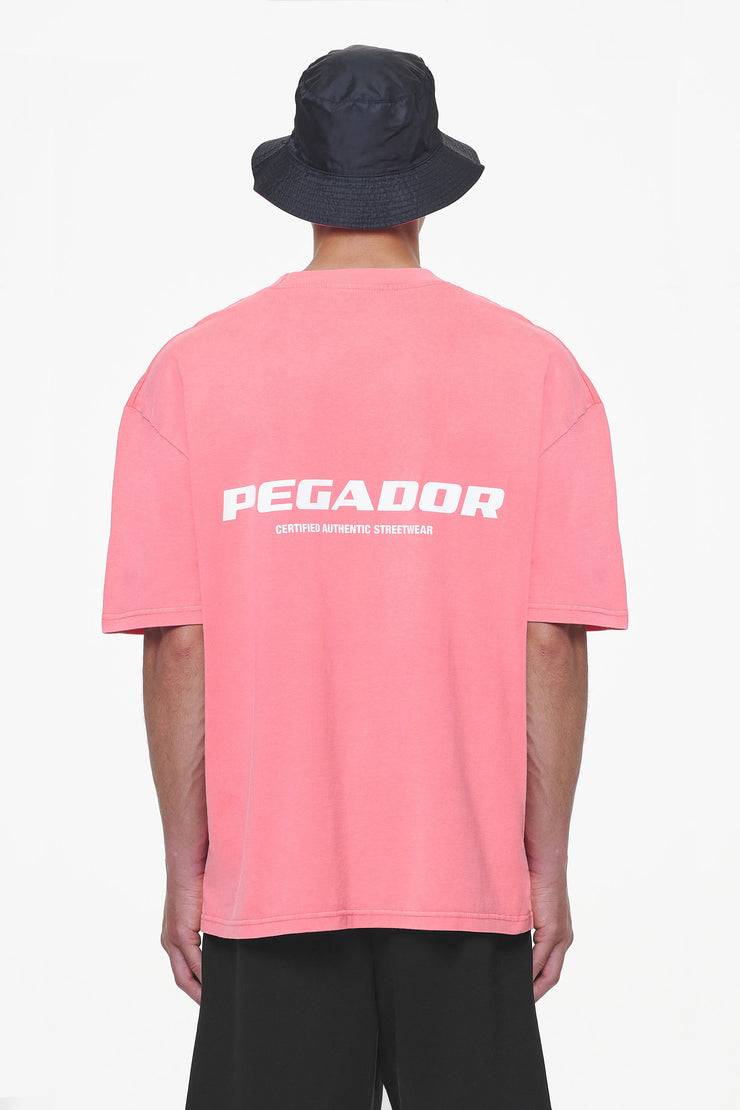 Pegador Colne Logo Oversized Tee Vintage Strawberry