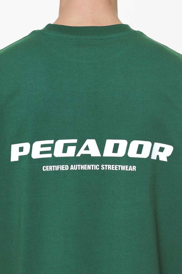 Pegador Colne Logo Oversized Tee Vintage Washed British Green Gum