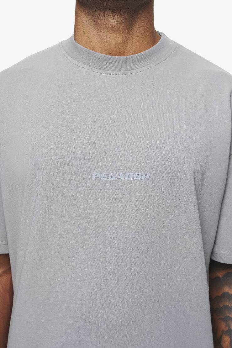 Pegador Colne Logo Oversized Tee Vintage Washed Dusk Grey Gum