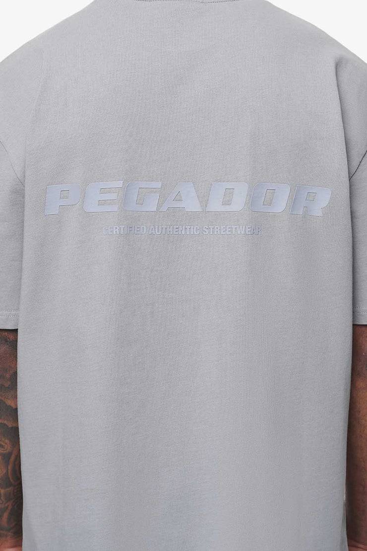 Pegador Colne Logo Oversized Tee Vintage Washed Dusk Grey Gum