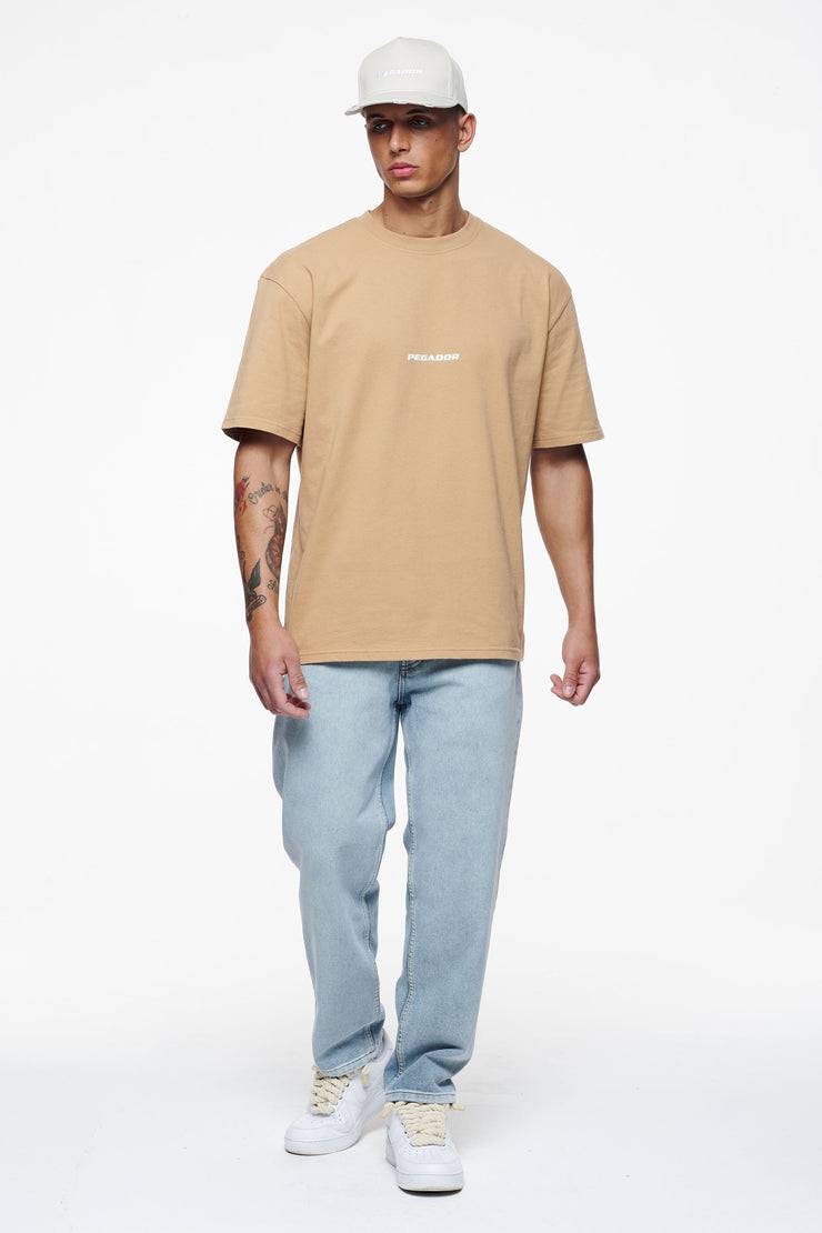 Pegador Colne Logo Oversized Tee Vintage Washed Espresso