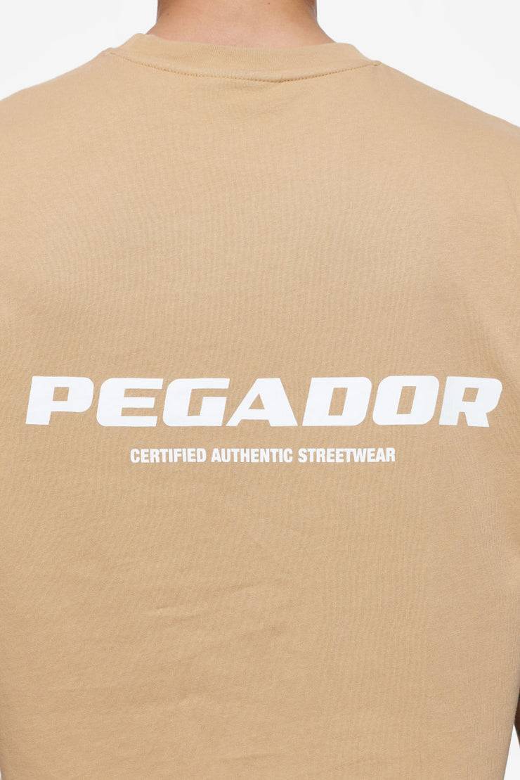 Pegador Colne Logo Oversized Tee Vintage Washed Espresso