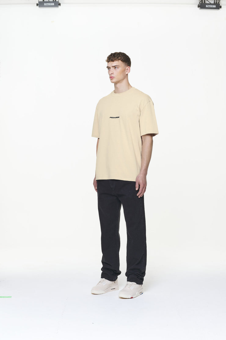 Pegador Colne Logo Oversized Tee Vintage Washed Kingdom Beige Gum