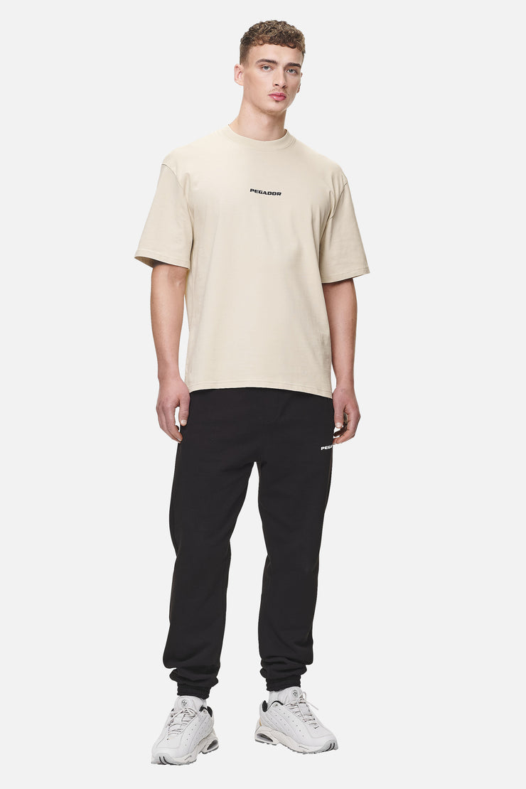 Pegador Colne Logo Oversized Tee Washed Desert Sand