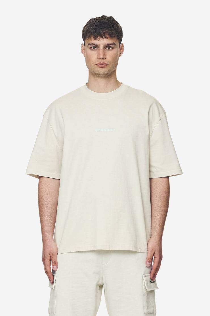 Pegador Colne Logo Oversized Tee Washed Salty Cream Baby Blue